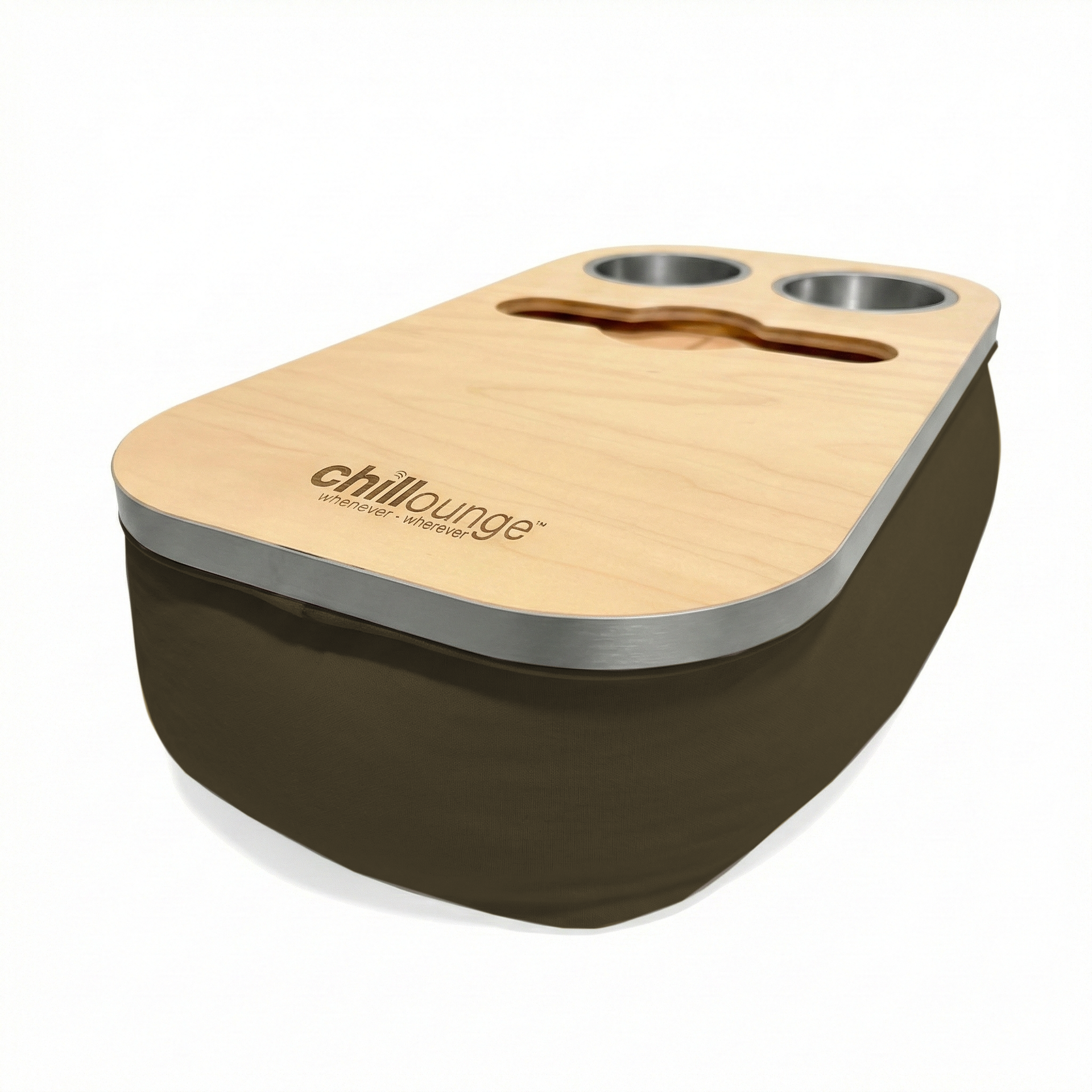 The Soloist in Velvet Brown | Silver Trim - Premium Portable Tray