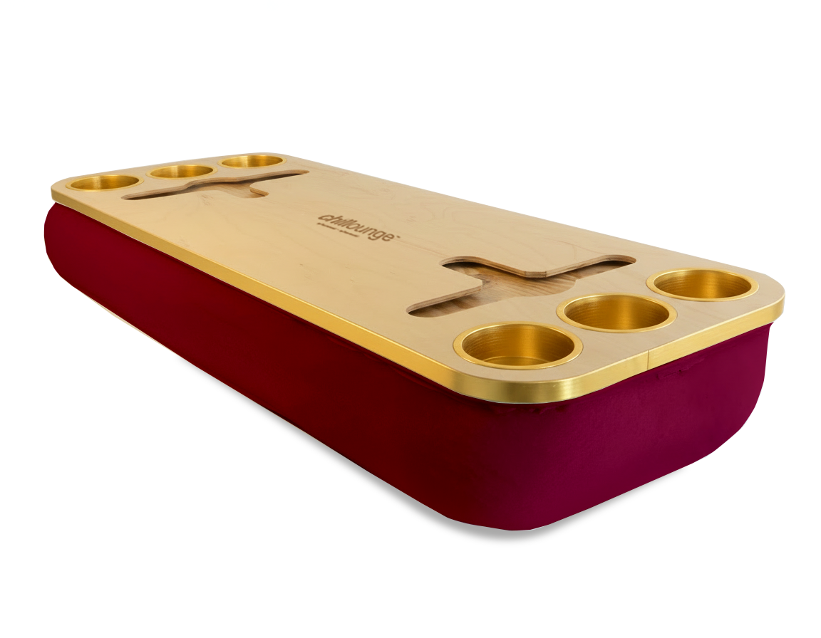 The Socialite in Velvet Burgundy | Gold Trim